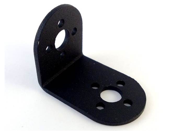 Servo Bracket - Black Aluminium - L Shape - Robot Gear Australia