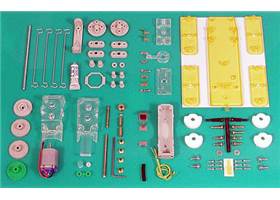 Tamiya 71101 Mechanical Dog kit contents
