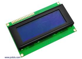 20x4 white-on-blue character LCD with LED backlight