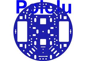 Pololu 5" round robot chassis RRC04A, solid blue