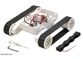 Dagu Rover 5 tracked chassis with encoders, shown with included tools
