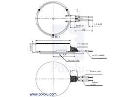 Dimension diagram (in mm) for the shaftless vibration motor 10x2.0mm