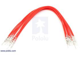 Wire with pre-crimped terminals 10-pack 6" M-M red