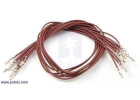 Wire with pre-crimped terminals 10-pack 12" F-F brown