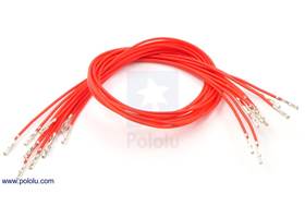 Wire with pre-crimped terminals 10-pack 12" F-F red