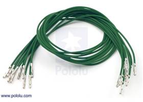 Wire with pre-crimped terminals 10-pack 12" F-F green