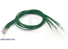 Wire with pre-crimped terminals 10-pack 12" M-F green