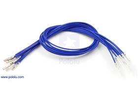 Wire with pre-crimped terminals 10-pack 12" M-F blue