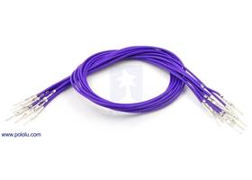 Wire with pre-crimped terminals 10-pack 12" M-M purple