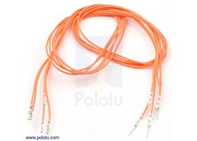 Wire with pre-crimped terminals 5-pack 24" M-F orange