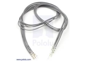 Wire with pre-crimped terminals 5-pack 24" M-F gray