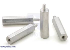 Aluminum standoff: 3/4" length, 2-56 thread, M-F (4-pack)