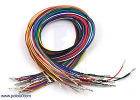 Wires with pre-crimped terminals 50-piece rainbow assortment F-F 24"