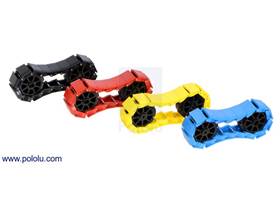 18-link chains of the miniature tank tracks in assorted colors with 8-tooth sprocket pairs