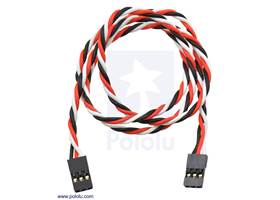 Twisted servo extension cable 24" female – female