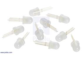Addressable 8mm RGB LED with diffused lens, WS2811 (10-Pack)