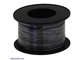 Stranded wire with black insulation (available in various gauges; 26 AWG spool shown)