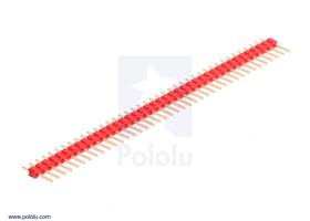 0.100" (2.54 mm) Breakaway Male Header: 1x40-Pin, Straight, Red