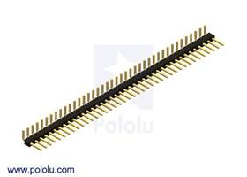Pololu - 0.100" (2.54 mm) Breakaway Male Header: 1x40-Pin, Right Angle