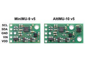 Side-by-side comparison of the MinIMU-9 v5 with the AltIMU-10 v5