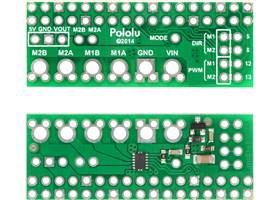 Pololu DRV8835 dual motor driver board for Raspberry Pi, top and bottom sides