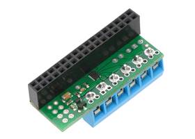 Pololu DRV8835 Dual Motor Driver Kit for Raspberry Pi assembled with included hardware, bottom view