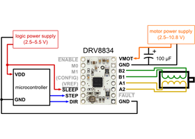 DRV8834 Low-Voltage Stepper Motor Driver Carrier