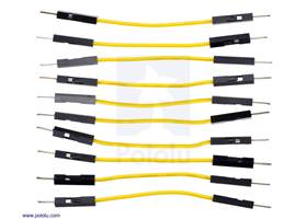 Premium Jumper Wire 10-Pack M-M 2&quot; Yellow.