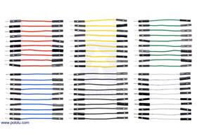 Premium Jumper Wire 60-Piece 6-Color Assortment M-F 2&quot;.