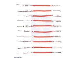 Wires with Pre-crimped Terminals 10-Pack M-F 1&quot; Red.