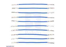 Wires with Pre-crimped Terminals 10-Pack F-F 2&quot; Blue.