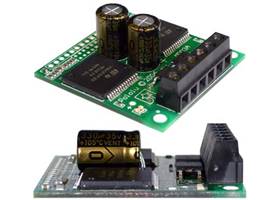 Pololu High-Current Dual Motor Driver Carrier (VNH2SP30 or VNH3SP30): capacitor-mounting examples
