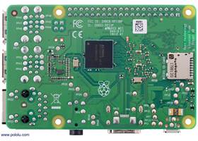 Raspberry Pi 3 Model B+, bottom view.