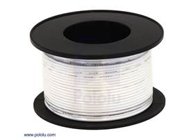 Stranded wire with white insulation (available in various gauges; 26 AWG spool shown)