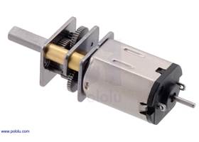 380:1 micro metal gearmotor with extended motor shaft, precious metal brushes, and stainless steel gearbox plates.