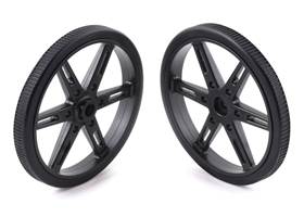 Pololu Wheel for Standard Servo Splines (25T, 5.8mm) &#8211; 70x8mm, Black, 2-Pack.