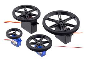 Pololu Wheels for Standard and Micro Servos &#8211; 40, 60, 70, and 90&nbsp;mm diameters.