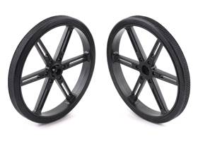 Pololu Wheel for Standard Servo Splines (25T, 5.8mm) &#8211; 90x10mm, Black, 2-Pack.