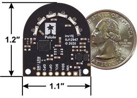 Dimensions of the 3-Channel Wide FOV Time-of-Flight Distance Sensor for TI-RSLK MAX Using OPT3101.