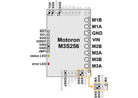 Motoron M3S256 Triple Motor Controller Shield pinout.