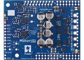 Motoron M2S18v18 Dual High-Power Motor Controller Shield for Arduino, top view.