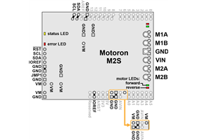 Motoron M2S Dual High-Power Motor Controller Shield pinout.