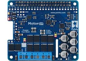 Motoron M2H24v16 Dual High-Power Motor Controller for Raspberry Pi (Connectors Soldered), top view.