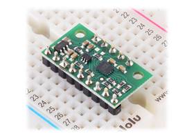 LSM6DSO 3D Accelerometer and Gyro Carrier with Voltage Regulator in a breadboard.