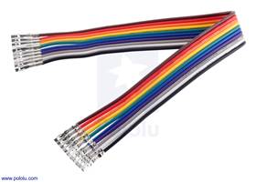 Ribbon Cable with Pre-Crimped Terminals 10-Color F-F 6″ (15 cm).