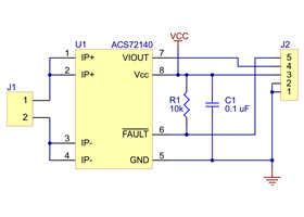 ACS72140 current sensor carrier schematic diagram.