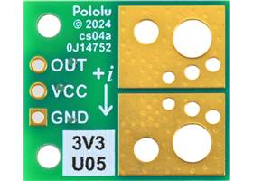 ACS72981LLRATR-050U3 Current Sensor Compact Carrier 0A to 50A, 3.3V, bottom view.