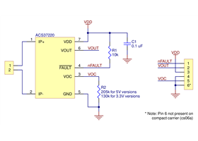 ACS37220 Current Sensor Carrier schematic diagram.