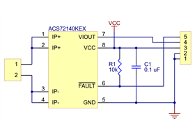 ACS72140 current sensor carrier schematic diagram.