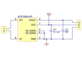 ACS72981 Current Sensor Carrier schematic diagram.